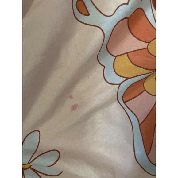 Vintage Floral & Butterfly Bee Fitted Sheet With Peace Sign Design Queen Size - Picture 6 of 7